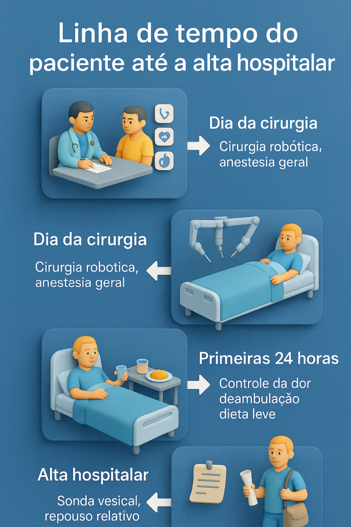 Cirurgia robótica da próstata: tempo de internação